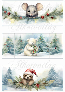 cuki kisegér, lajhár, jegesmaci - BÖGREPALÁST - 8 x 19,5 cm