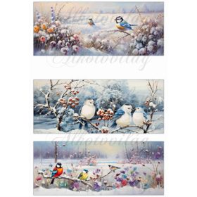 Cuki kismadarak téli tájjal - BÖGREPALÁST - 8 x 19,5 cm