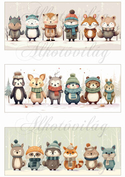 Erdei álltkák téli ruhában - BÖGREPALÁST - 8 x 19,5 cm