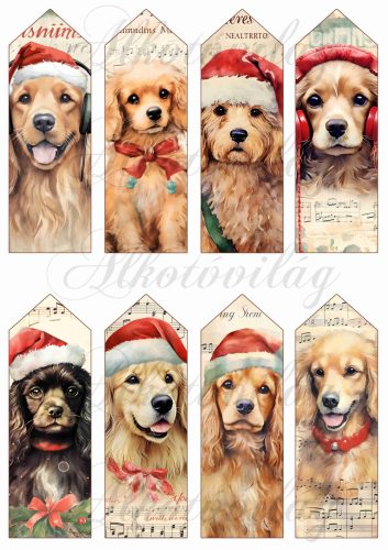 Könyvjelzők karácsonyi kutyusokkal 13 x 4,3 cm