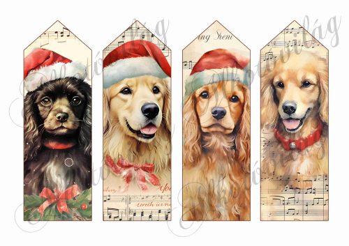 Könyvjelzők karácsonyi kutyusokkal 2 16,5 x 5,5 cm