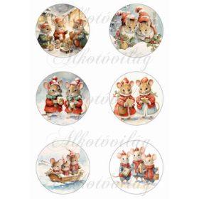 Körök karácsonyi kisegerekkel 8 cm