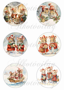 Körök karácsonyi kisegerekkel 8 cm