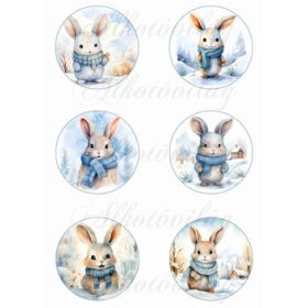 Körök téli nyuszikkal 8 cm