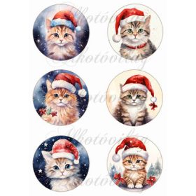 Cicák mikulássapkában - 8,5 cm