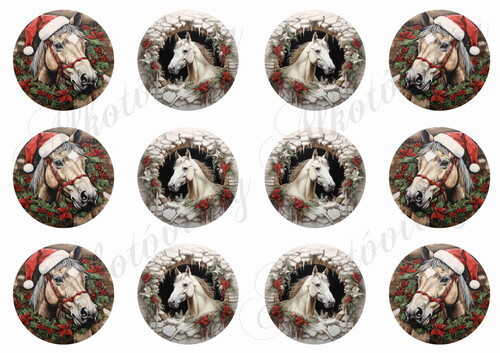 Karácsonyi lovak körökben 6 cm