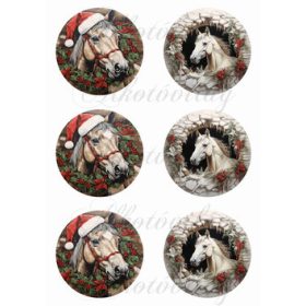 Karácsonyi lovak körökben 8,5cm
