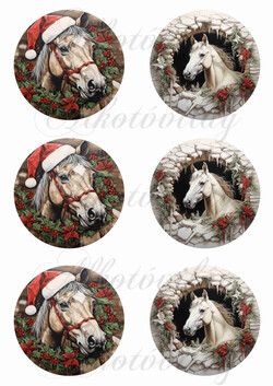 Karácsonyi lovak körökben 8,5cm