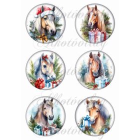 Körök karácsonyi lovakkal - 8,5 cm