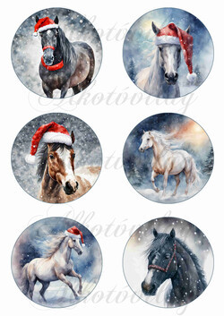 Lovak hóesésben 8,5 cm