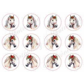 Lovak mikulásvirágokkal 6 cm