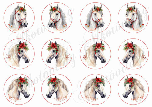 Lovak mikulásvirágokkal 6 cm