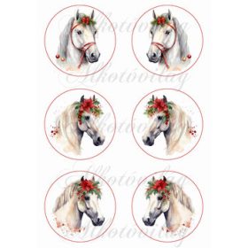 Lovak mikulásvirágokkal 8,5 cm