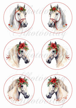 Lovak mikulásvirágokkal 8,5 cm