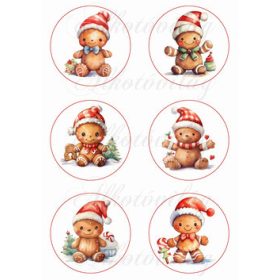 Tündéri mézeskalács babák körökben 2 - 8,5 cm