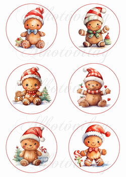 Tündéri mézeskalács babák körökben 2 - 8,5 cm