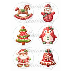 Barna-piros mézeskalács figurák 8,5 m körökben