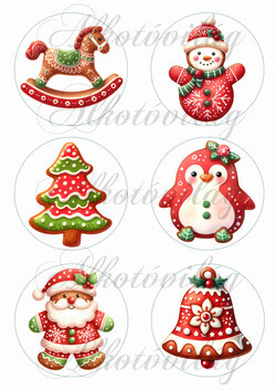 Barna-piros mézeskalács figurák 8,5 m körökben