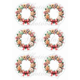   Gyönyörű karácsonyi koszorúk mézeskaláccsal 8,5 cm körökben