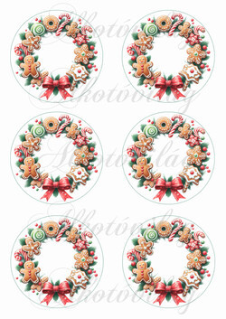 Gyönyörű karácsonyi koszorúk mézeskaláccsal 8,5 cm körökben