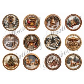 3D fafaragott hatású karácsonyfadíszek - 6 cm