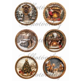 3D fafaragott hatású karácsonyfadíszek 2 - 8,5 cm