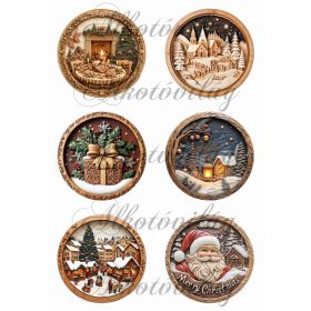 3D fafaragott hatású karácsonyfadíszek 3 - 8,5 cm