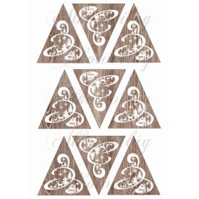   Fa erezetes fenyőfa fehér sziluett mintával - 8,5 cm magas