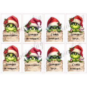   Grincshasonmás táblákkal és feliratokkal 10 x 7 cm-es tégnalapokon