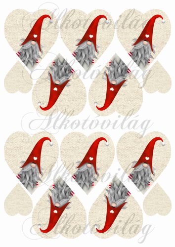 Manók bézs szíveken - 7,5 cm magas