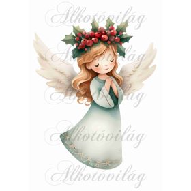   Párnablokk - vászontáska blokk - Angyalka magyal koszorúval