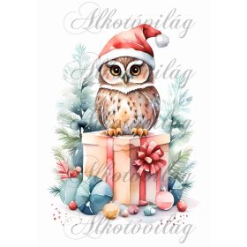   Párnablokk - vászontáska blokk - Bagoly karácsonyi ajándékcsomagokkal