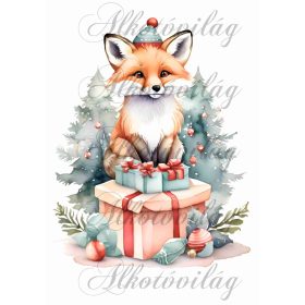   Párnablokk - vászontáska blokk - Róka karácsonyi ajándékcsomagokkal