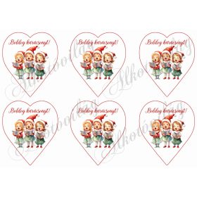 Éneklő gyerekek 9 cm magas szíveken