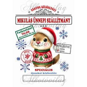   Mikulászsák aranyos hörcsög karácsonyi ruhában - december 06-ra