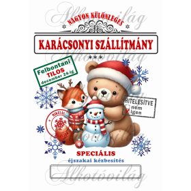   Mikulászsák aranyos róka és mackó hóembert épít - december 24-re