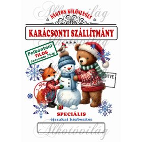   Mikulászsák aranyos róka és mackó hóembert épít cuki madárkával - december 24-re