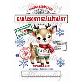   Mikulászsák aranyos szarvas sállal, ruhában - december 24-re