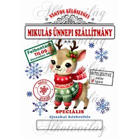   Mikulászsák aranyos szarvas sállal, ruhában 2 - december 06-ra