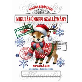   Mikulászsák aranyos szarvas sállal, ruhában 3 - december 06-ra