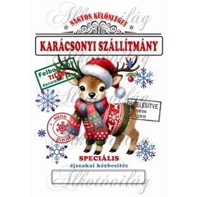   Mikulászsák aranyos szarvas sállal, ruhában 3 - december 24-re