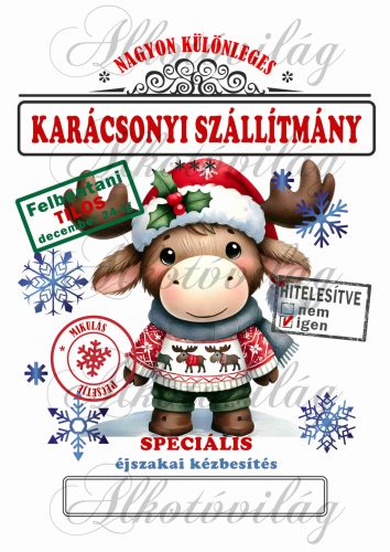 Mikulászsák cuki, jávorszarvas karácsonyi ruhában - december 24-re