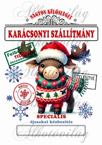Mikulászsák cuki, jávorszarvas karácsonyi ruhában 2 - december 24-re