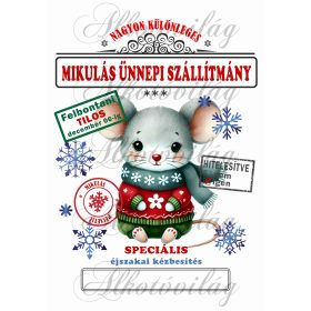   Mikulászsák cuki, kicsi egér karácsonyi ruhában - december 06-ra