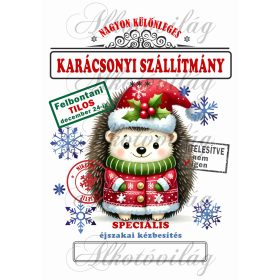   Mikulászsák cuki, sündisznó karácsonyi ruhában - december 24-re