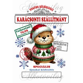   Mikulászsák karácsonyi zöld-piros ruhás cuki hóddal 2 - december 24-re