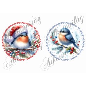 Kismadarak fenyőágon 13,5 cm-es csavart körökben 2