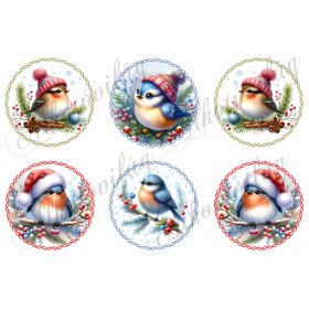 Kismadarak fenyőágon 8,5 cm-es csavart körökben