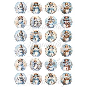 Cuki hóemberkék country stílusban - 4 cm körökben