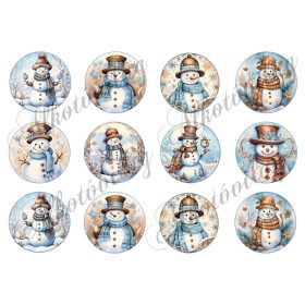 Cuki hóemberkék country stílusban - 6 cm körökben